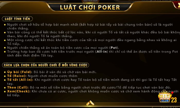 Hiểu các thuật ngữ cơ bản trước khi tham gia chơi game Poker